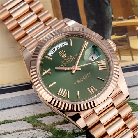 rolex daydate olive green|rolex day date 228235.